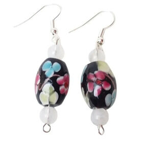 Glass Venetian Floral Earring